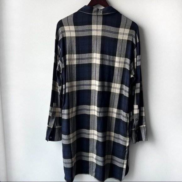 Theory plaid Panel Front Shirtdress - Picture 3 of 11